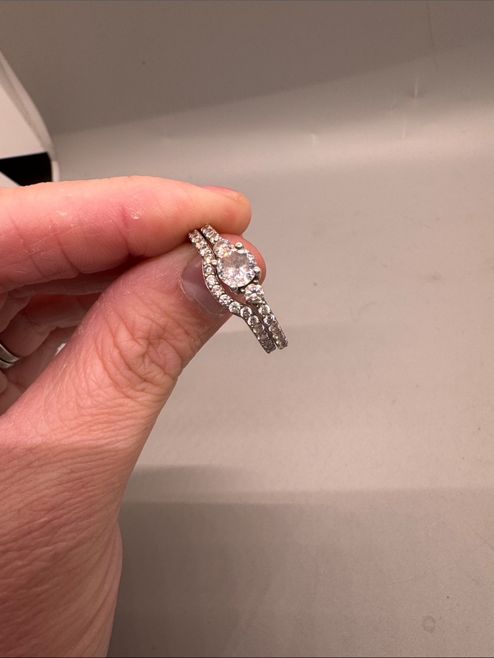 Sterling-Style Clear Cubic Zirconia Solitaire Ring in Silver Tone - Clear